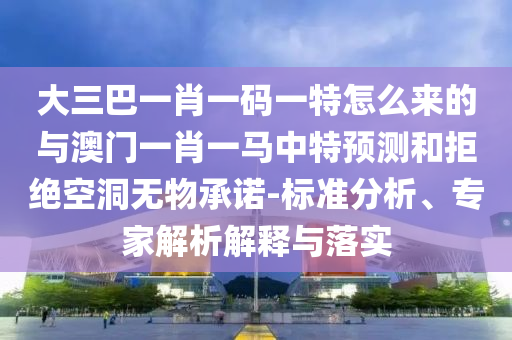 大三巴一肖一碼一特怎么來的與澳門一肖一馬中特預測和拒絕空洞無物承諾-標準分析、專家解析解釋與落實
