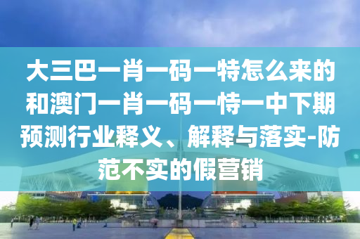 大三巴一肖一碼一特怎么來的和澳門一肖一碼一恃一中下期預測行業釋義、解釋與落實-防范不實的假營銷