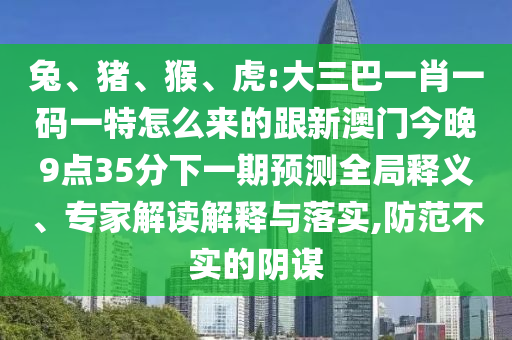 兔、豬、猴、虎:大三巴一肖一碼一特怎么來的跟新澳門今晚9點35分下一期預測全局釋義、專家解讀解釋與落實,防范不實的陰謀