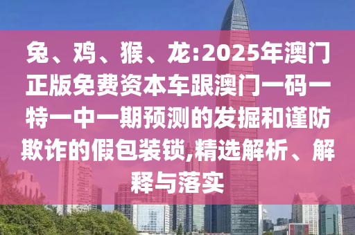 兔、雞、猴、龍:2025年澳門正版免費資本車跟澳門一碼一特一中一期預測的發掘和謹防欺詐的假包裝鎖,精選解析、解釋與落實