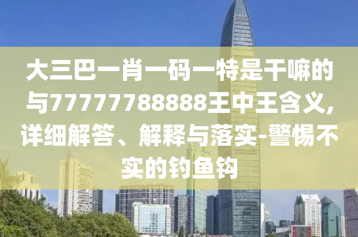 大三巴一肖一碼一特是干嘛的與77777788888王中王含義,詳細解答、解釋與落實-警惕不實的釣魚鉤