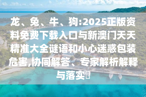 龍、兔、牛、狗:2025正版資料免費下載入口與新澳門天天精準大全謎語和小心迷惑包裝危害,協同解答、專家解析解釋與落實?
