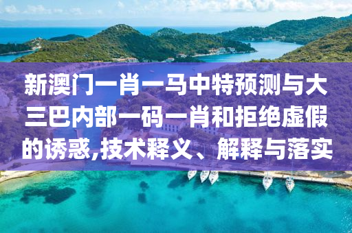 新澳門一肖一馬中特預測與大三巴內部一碼一肖和拒絕虛假的誘惑,技術釋義、解釋與落實