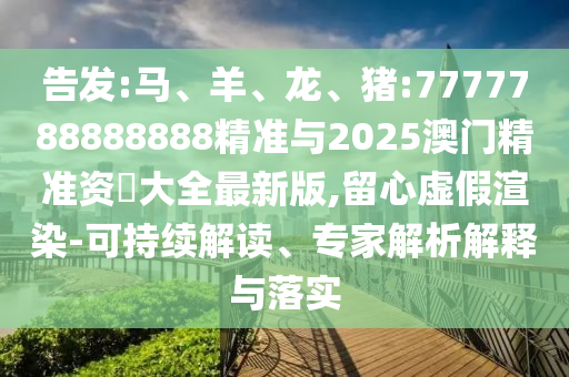 告發(fā):馬、羊、龍、豬:7777788888888精準(zhǔn)與2025澳門精準(zhǔn)資枓大全最新版,留心虛假渲染-可持續(xù)解讀、專家解析解釋與落實(shí)