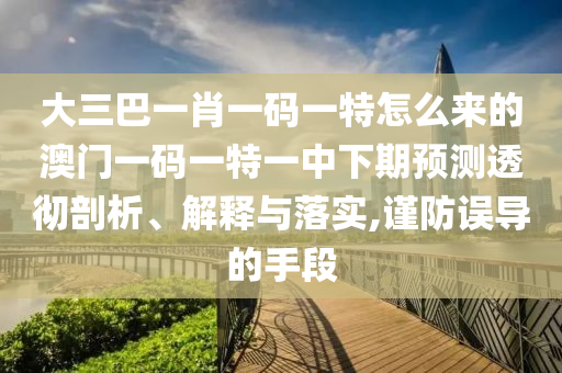 大三巴一肖一碼一特怎么來的澳門一碼一特一中下期預(yù)測透徹剖析、解釋與落實(shí),謹(jǐn)防誤導(dǎo)的手段